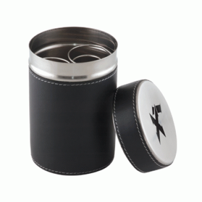 Xikar asbak - Zilver met leer Xikar asbak - Zilver met leer