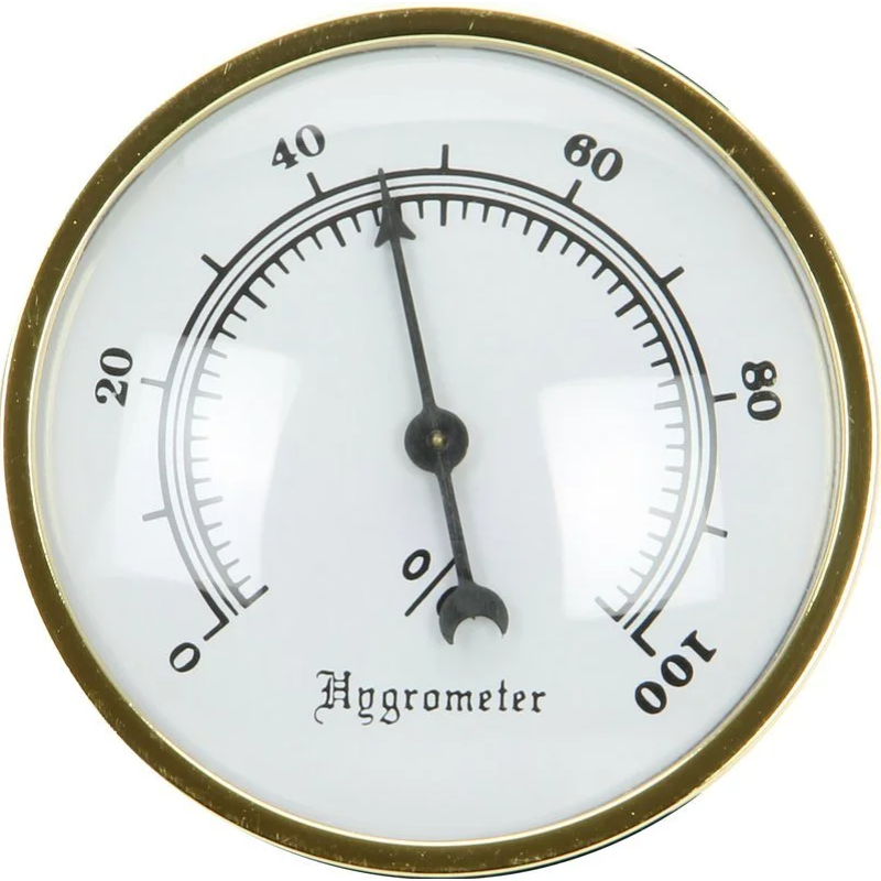 Hygrometer groot goud 72 mm