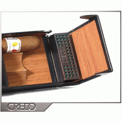 Credo travelhumidor 3 sigaren zwart Credo travelhumidor 3 sigaren zwart