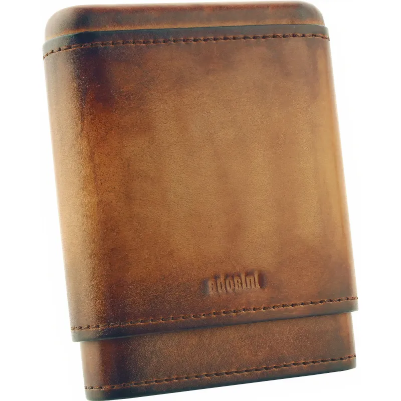 Adorini Echt Vintage Bruin Leren Sigarenkoker 3-5 Sigaren