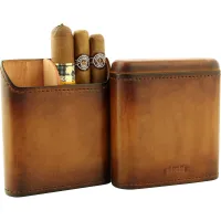 Adorini Echt Vintage Bruin Leren Sigarenkoker 3-5 Sigaren