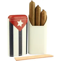 adorini Sigarenkoker echt leer 2-3 sigaren Cubaanse vlag