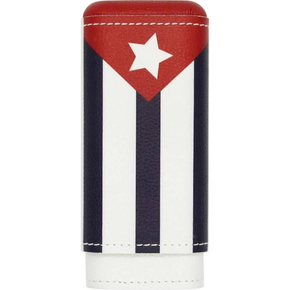 adorini Sigarenkoker echt leer 2-3 sigaren Cubaanse vlag