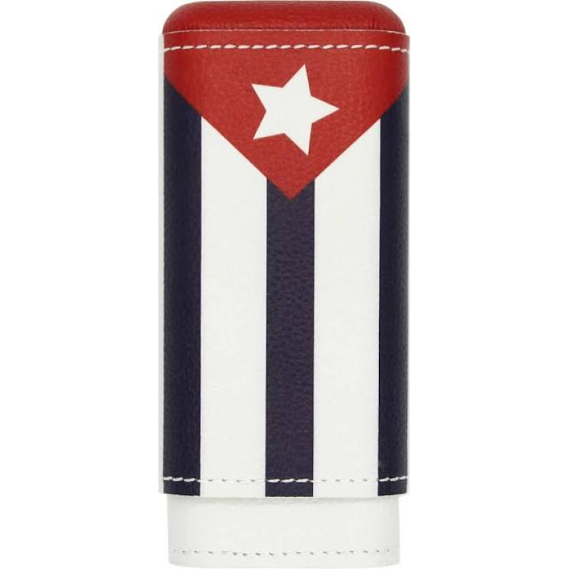 adorini Sigarenkoker echt leer 2-3 sigaren Cubaanse vlag