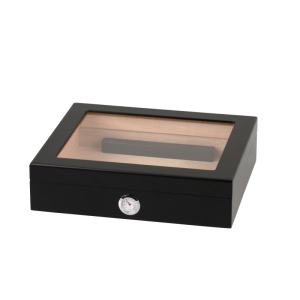 Humidor met glas - zwart 25 sigaren