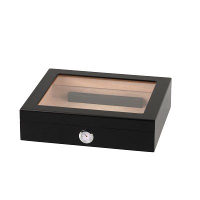 Humidor met glas - zwart 25 sigaren Humidor met glas - zwart 25 sigaren